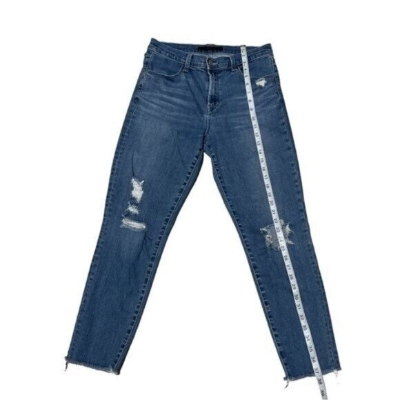 J Brand Alana High‑Rise Ripped Cropped Skinny Jeans in Argo Destruct, size 30 - Picture 8 of 12